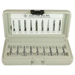 3/32 in. and 1/8 in. Diameters Standard Cut Carbide Burr Set with 1/8 in. Carbide Shanks Set (9-Piece) by CLE-LINE
