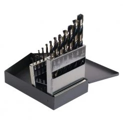 1878 High Speed Steel Black and Gold Heavy-Duty 1/16 in. - 1/2 in. x 32 Bit Set (15-Piece) by CLE-LINE