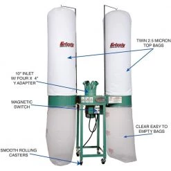 5 HP Industrial Dust Collector by Grizzly Industrial -Cheap Milton Store grizzly industrial dust collectors g0672 c3 1000