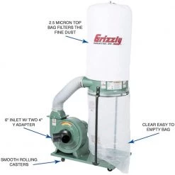 1-1/2 HP Dust Collector by Grizzly Industrial -Cheap Milton Store grizzly industrial dust collectors g1028z2 c3 1000
