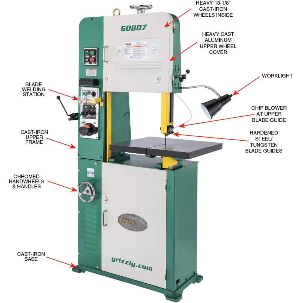 18" Variable-Speed Vertical Metal-Cutting Bandsaw by Grizzly Industrial 6 18" Variable-Speed Vertical Metal-Cutting Bandsaw by Grizzly Industrial - Image 4