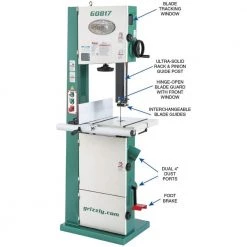 Super Heavy-Duty 14" Resaw Bandsaw with Foot Brake by Grizzly Industrial -Cheap Milton Store grizzly industrial stationary band saws g0817 1f 1000