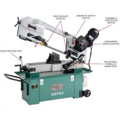 7 in. x 12 in. Geared Head Metal-Cutting Bandsaw by Grizzly Industrial -Cheap Milton Store grizzly industrial stationary band saws g9743 4f 1000
