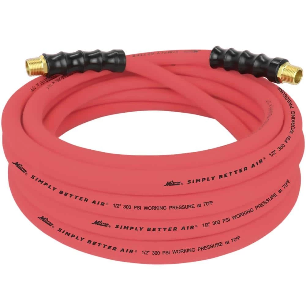 ULR 1/2 in. ID x 25 ft. (1/2 in. MNPT) Ultra-Lightweight Durable Rubber Air Hose for Extreme Environments by Milton 3 ULR 1/2 in. ID x 25 ft. (1/2 in. MNPT) Ultra-Lightweight Durable Rubber Air Hose for Extreme Environments by Milton