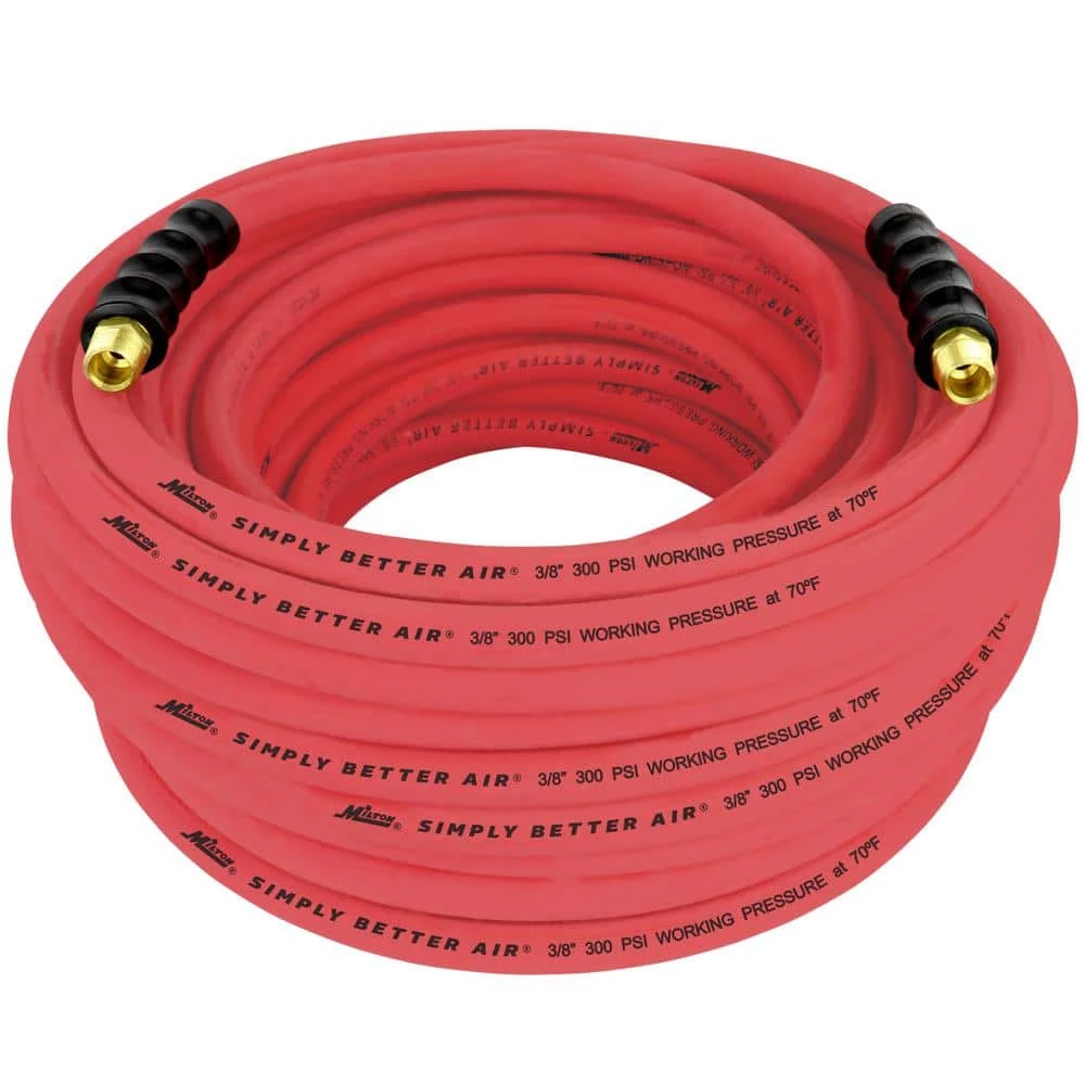ULR 3/8 in. ID x 100 ft. (3/8 in. MNPT) Ultra-Lightweight Durable Rubber Air Hose for Extreme Environments by Milton 3 ULR 3/8 in. ID x 100 ft. (3/8 in. MNPT) Ultra-Lightweight Durable Rubber Air Hose for Extreme Environments by Milton